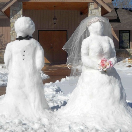 Snowmen wedding