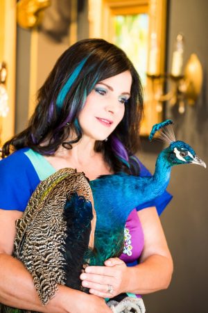 Concetta Antico with a peacock
