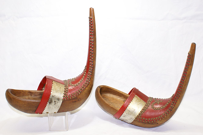 Wooden bridal shoes