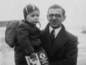 Nicholas Winton with a child