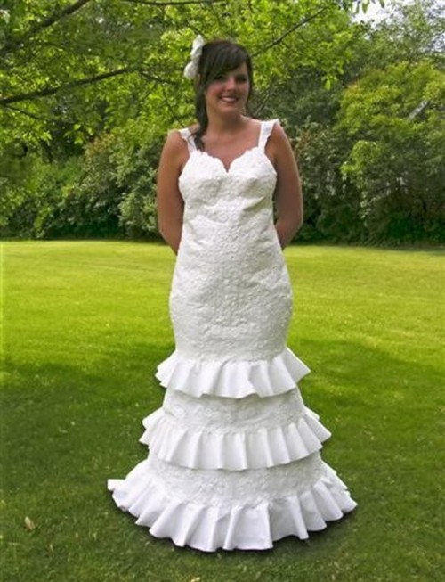 Toilet paper wedding dress