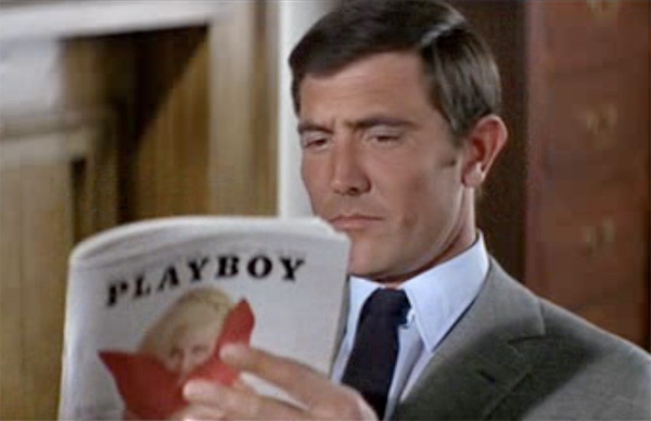 James Bond reading Playboy
