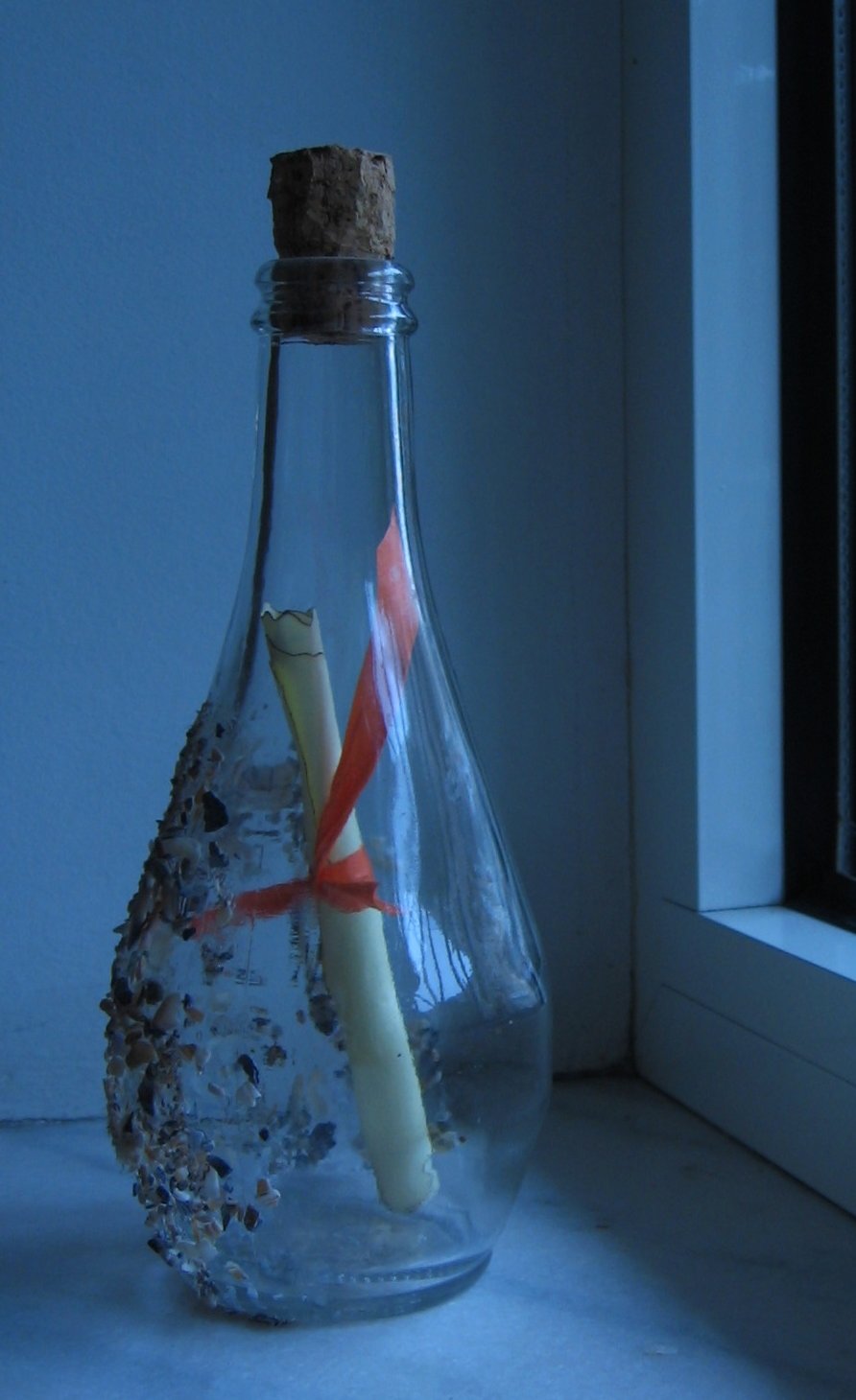 Beach-stranded bottle
