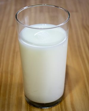 A glass of warm milk
